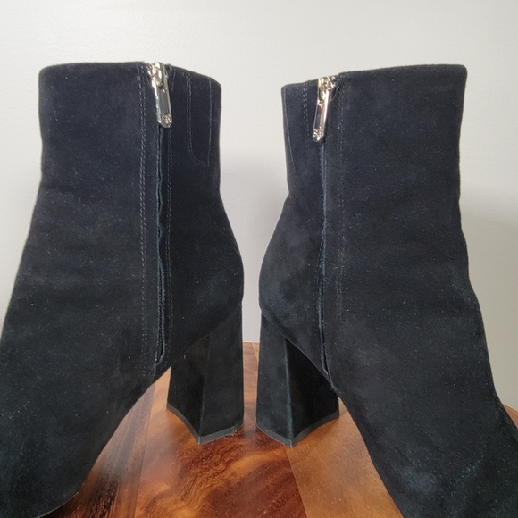 Sam Edelman Codie Black Suede Ankle Boots Size 7.5 Block Heels - Picture 10 of 15